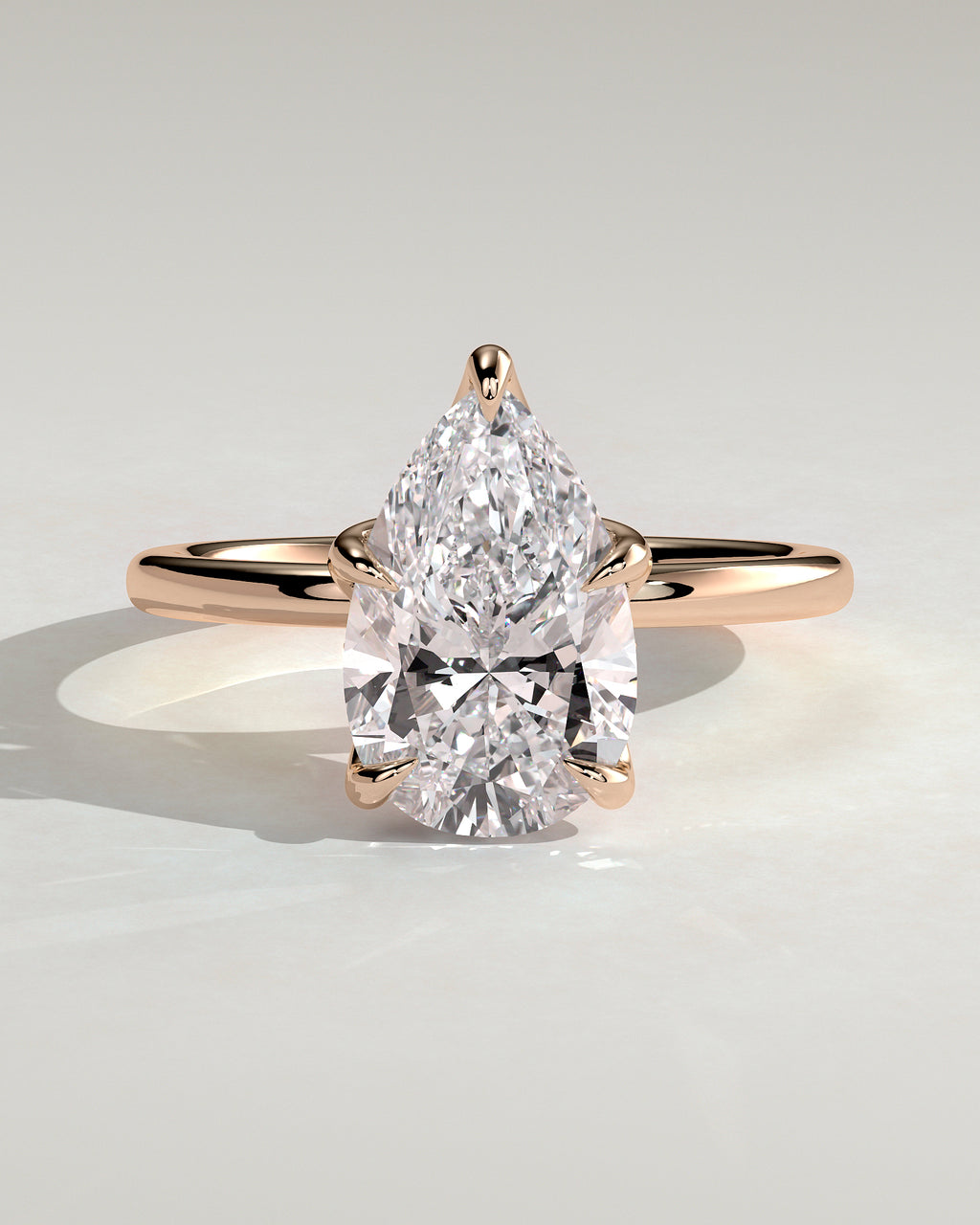 MET 0201 - 3 ct center stone - 18k Rose Gold source reference - front view