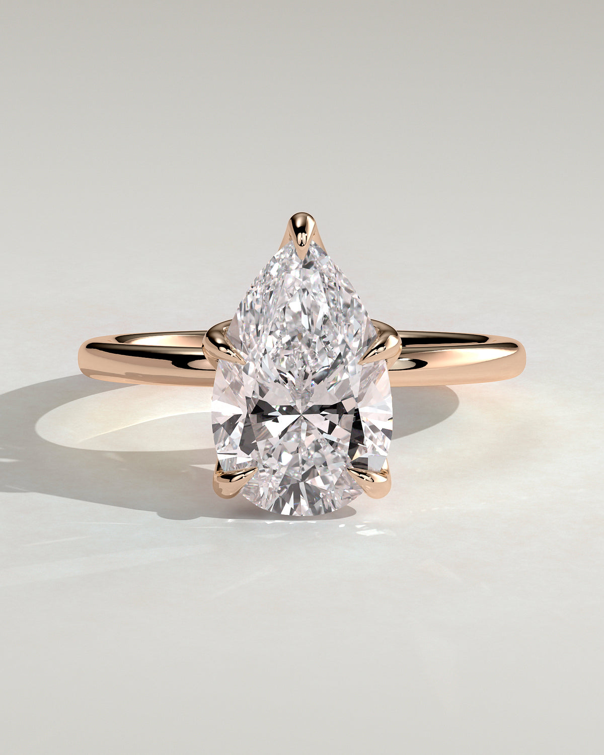 MET 0201 - 3 ct center stone - 18k Rose Gold source reference - front view