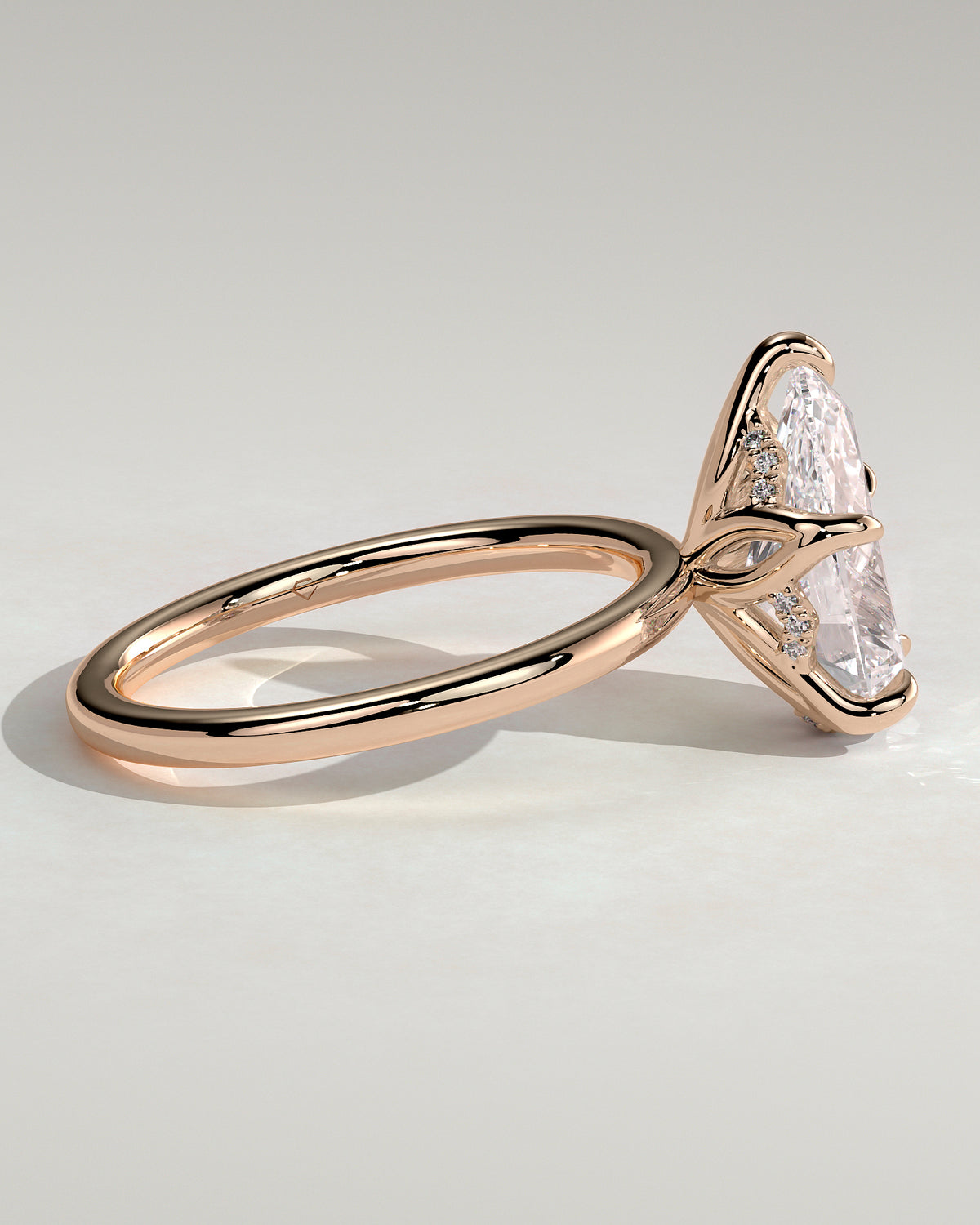 MET 0201 - 3 ct center stone - 18k Rose Gold source reference - setting detail view