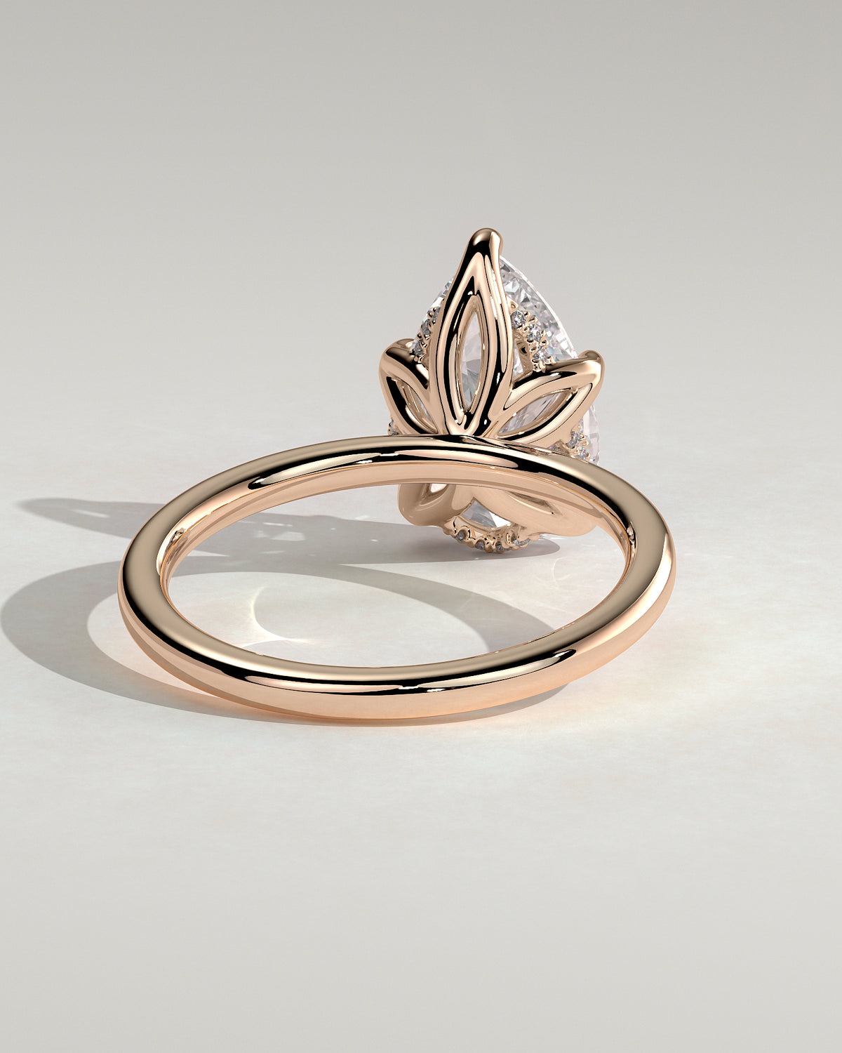 MET 0201 - 3 ct center stone - 18k Rose Gold source reference - setting detail view