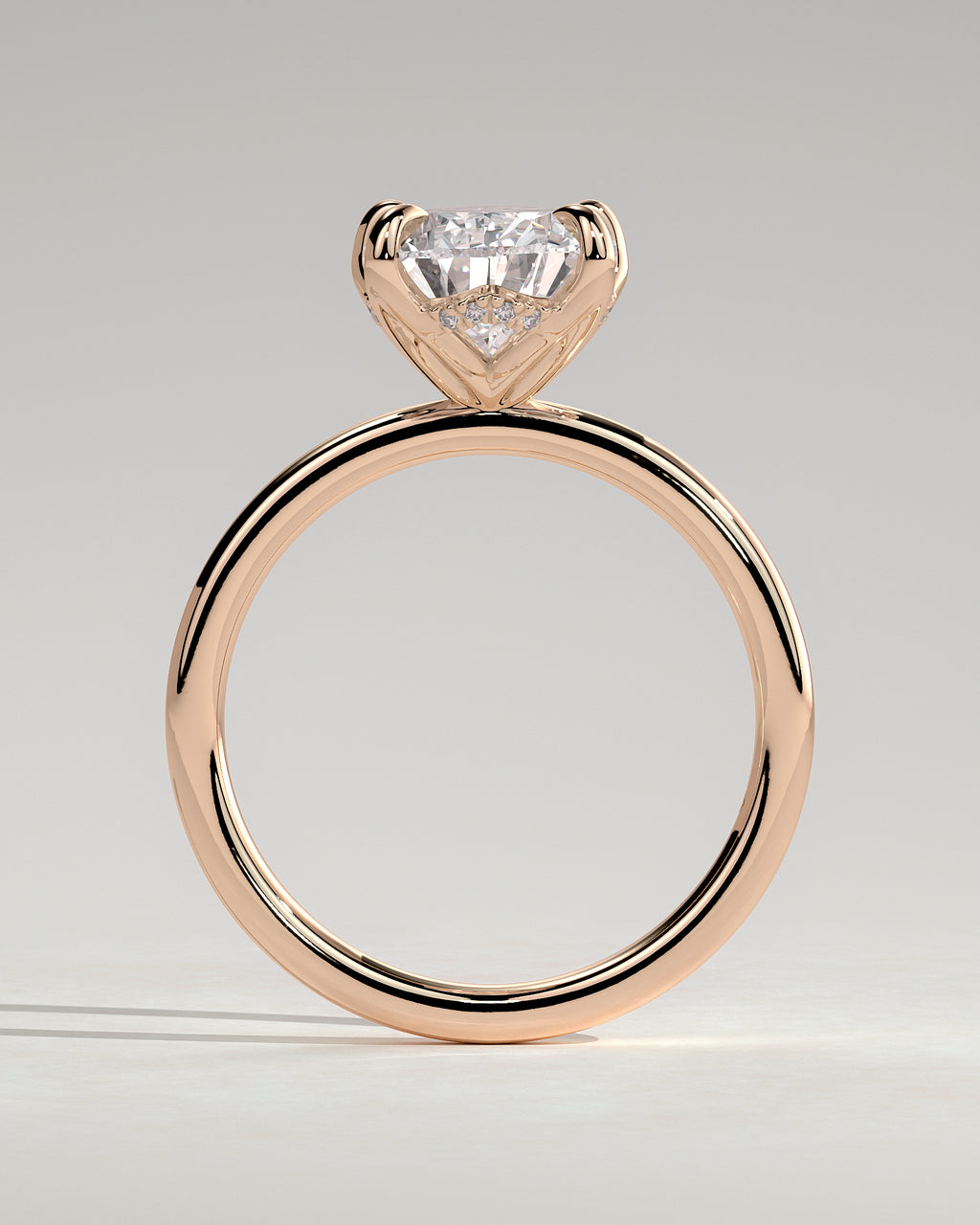 MET 0201 - 3 ct center stone - 18k Rose Gold source reference - setting detail view