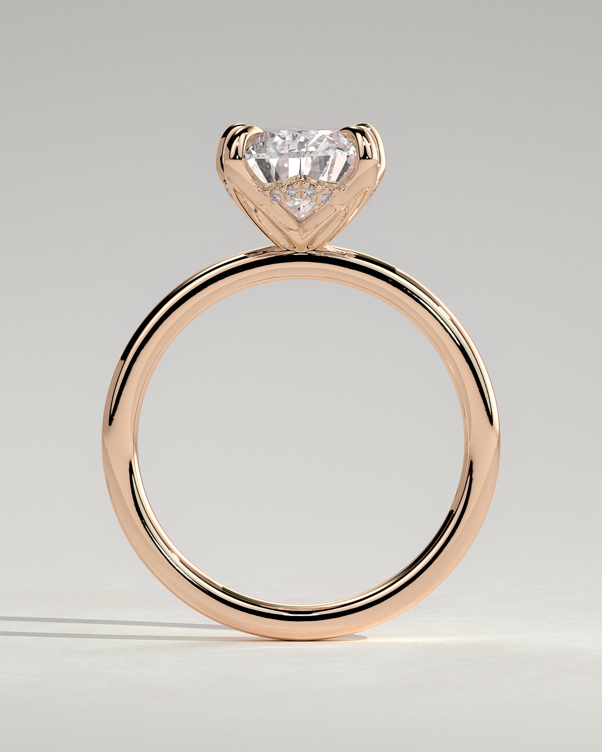 MET 0201 - 3 ct center stone - 18k Rose Gold source reference - setting detail view
