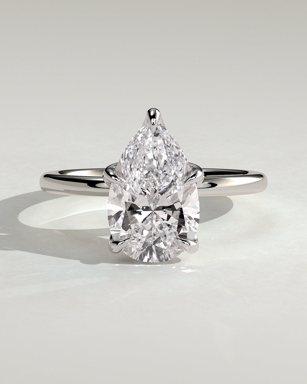 MET 0201 - 3 ct center stone - 18k White Gold source reference - front view