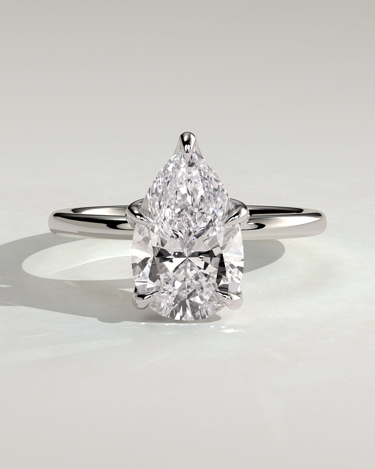 MET 0201 - 3 ct center stone - 18k White Gold source reference - front view