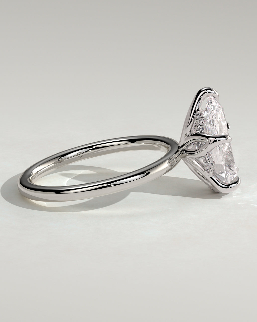 MET 0201 - 3 ct center stone - 18k White Gold source reference - setting detail view