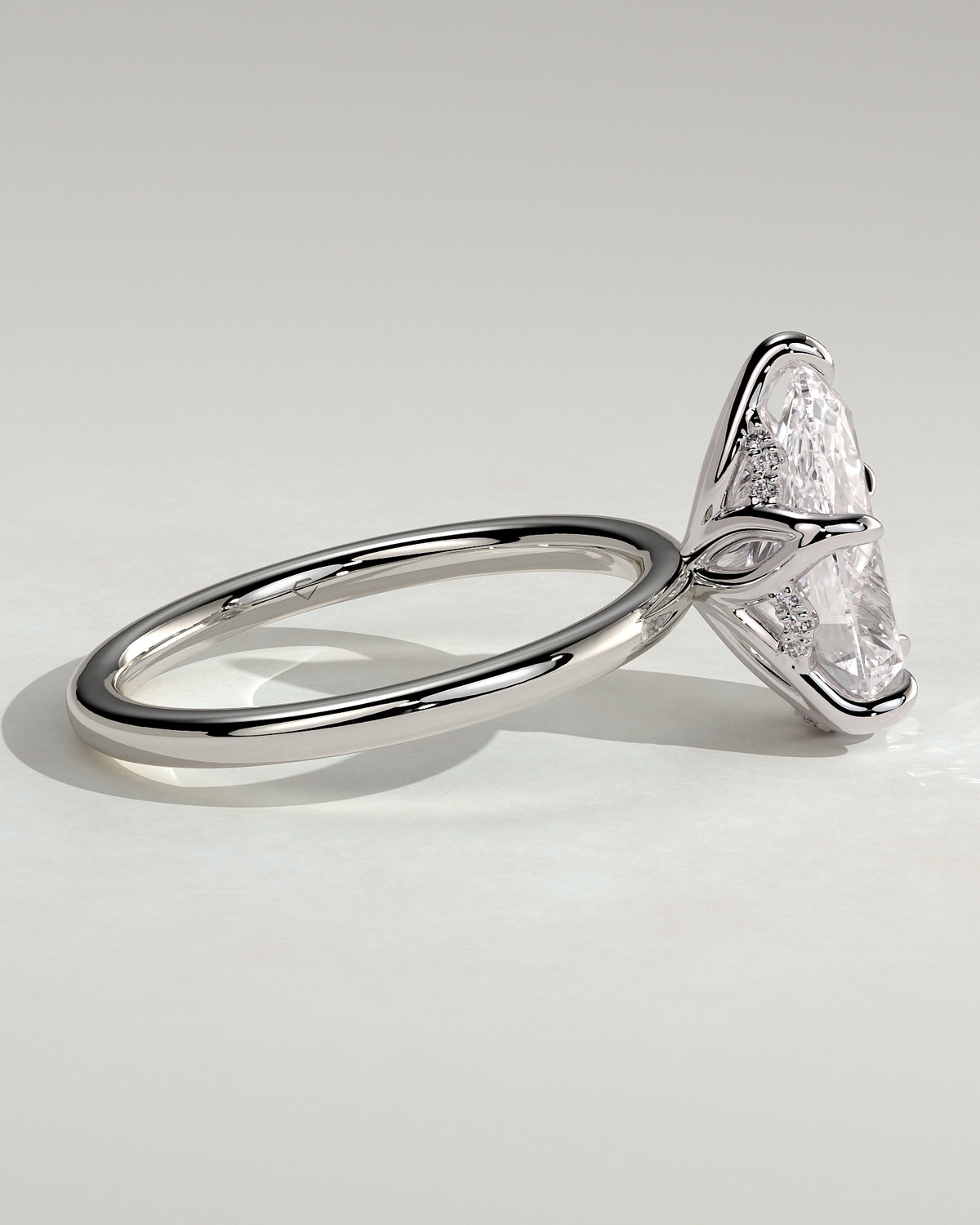 MET 0201 - 3 ct center stone - 18k White Gold source reference - setting detail view