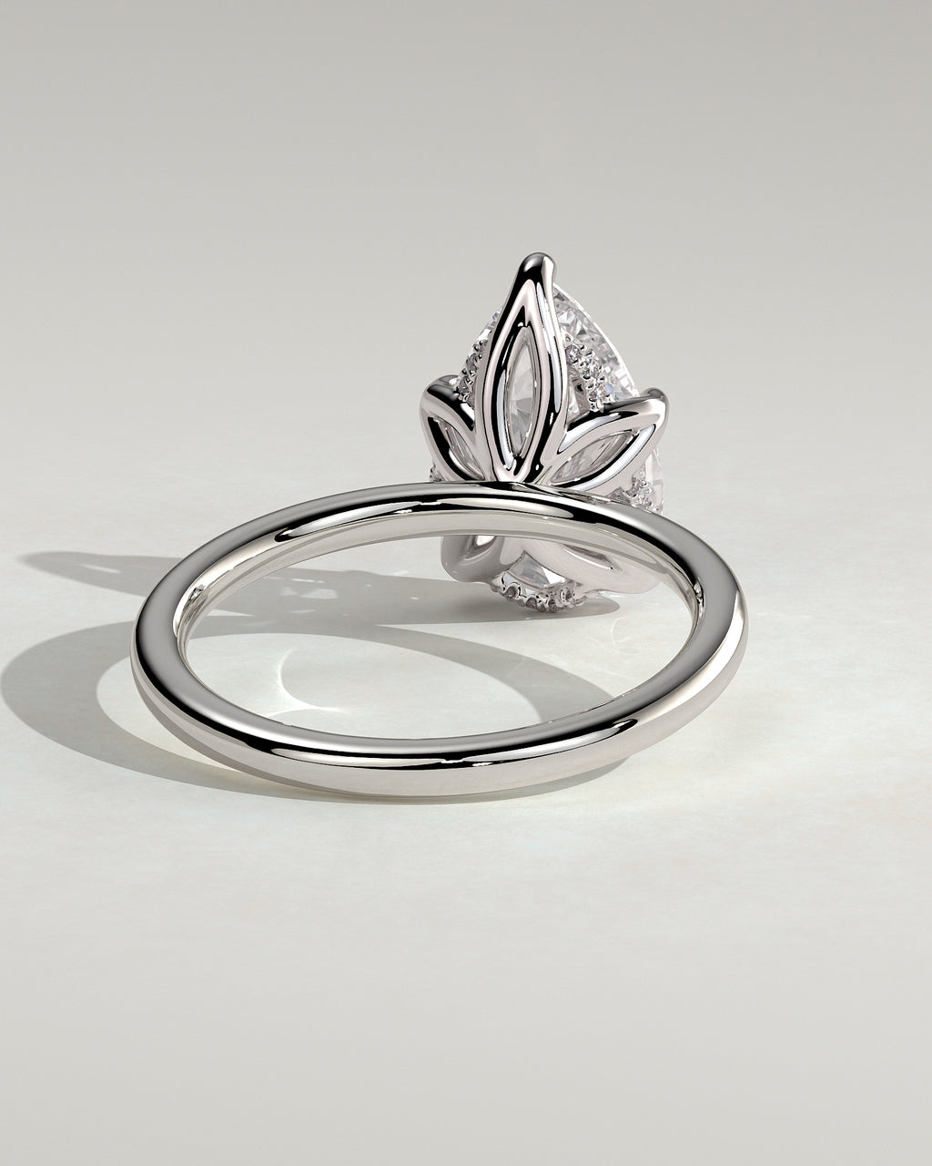MET 0201 - 3 ct center stone - 18k White Gold source reference - setting detail view