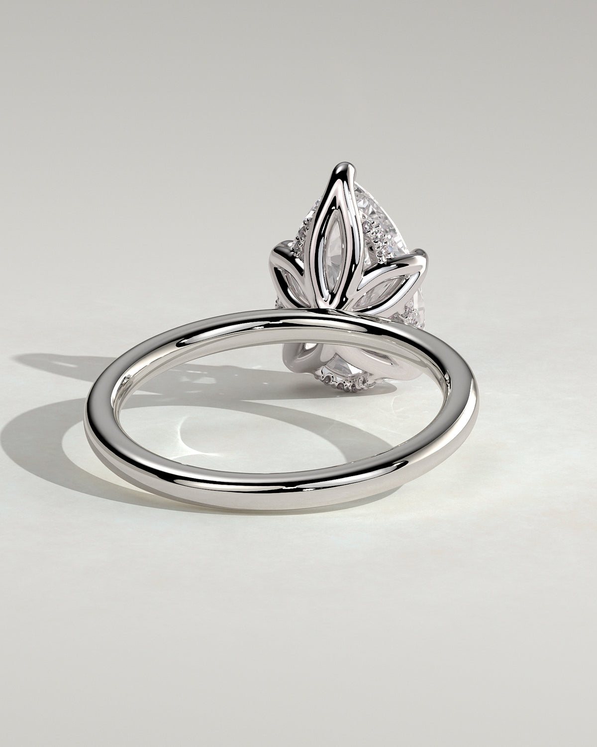 MET 0201 - 3 ct center stone - 18k White Gold source reference - setting detail view