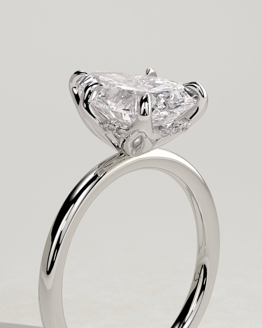 MET 0201 - 3 ct center stone - 18k White Gold source reference - setting detail view
