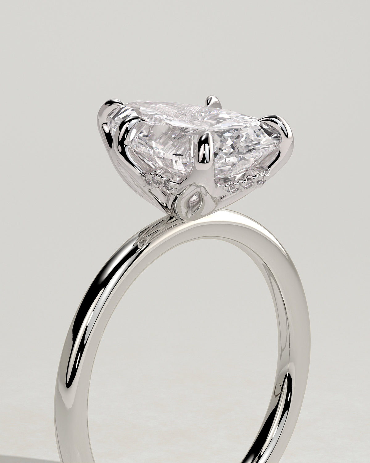 MET 0201 - 3 ct center stone - 18k White Gold source reference - setting detail view