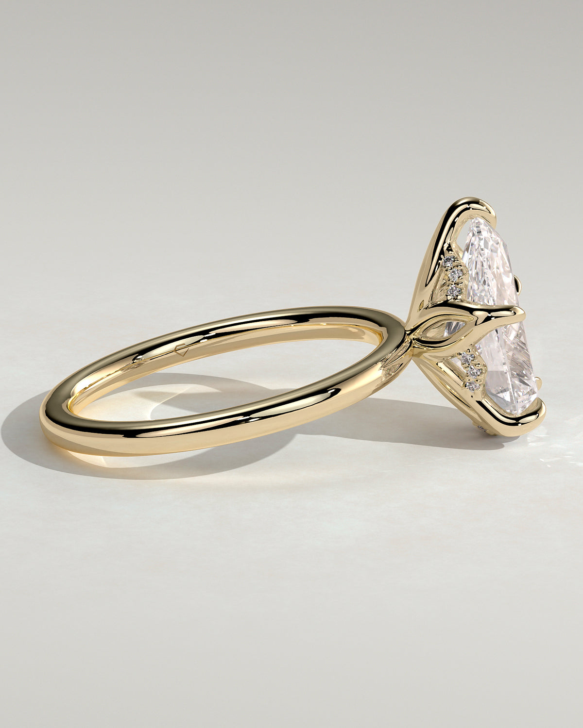 MET 0201 - 3 ct center stone - 18k Yellow Gold source reference - setting detail view