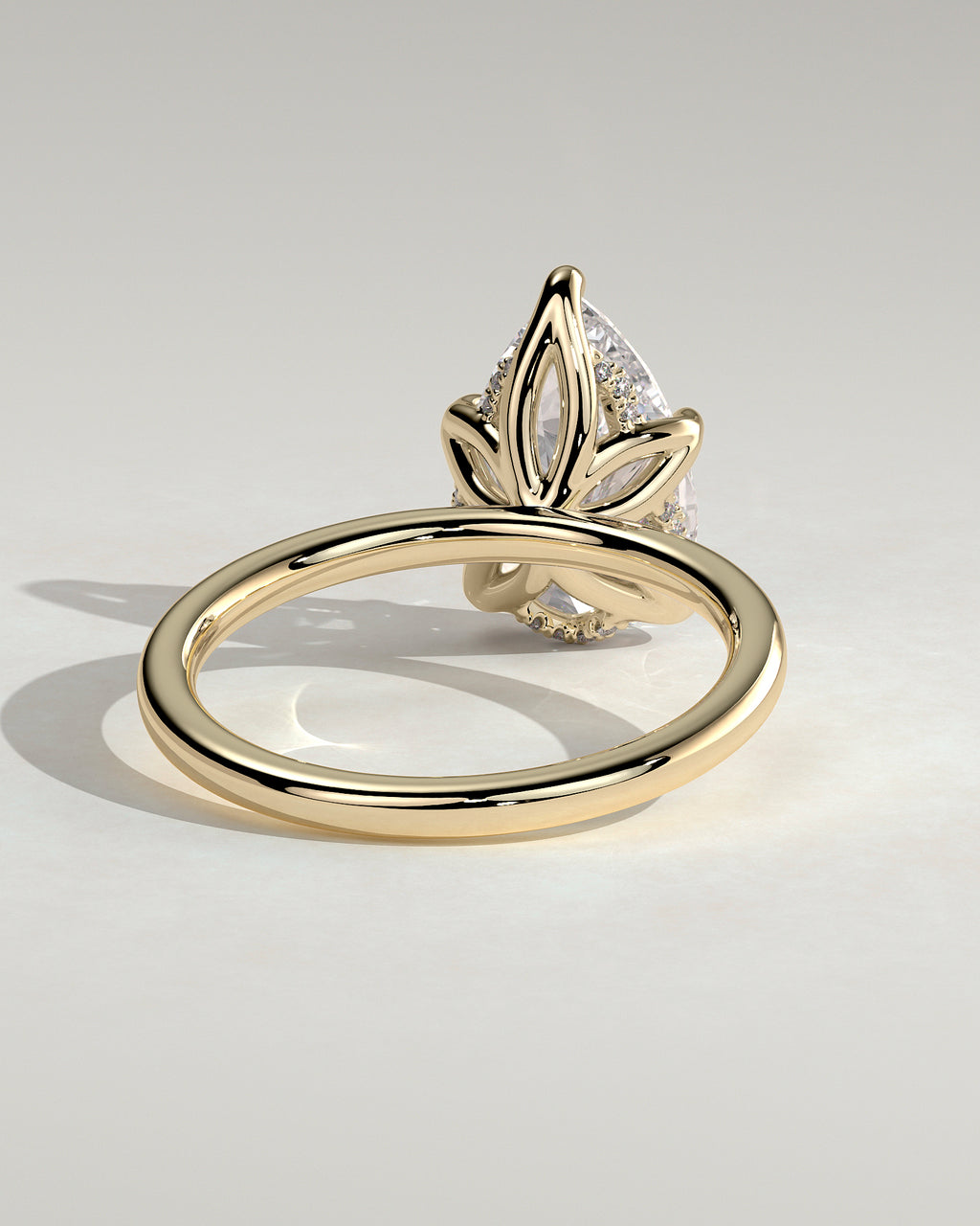 MET 0201 - 3 ct center stone - 18k Yellow Gold source reference - setting detail view