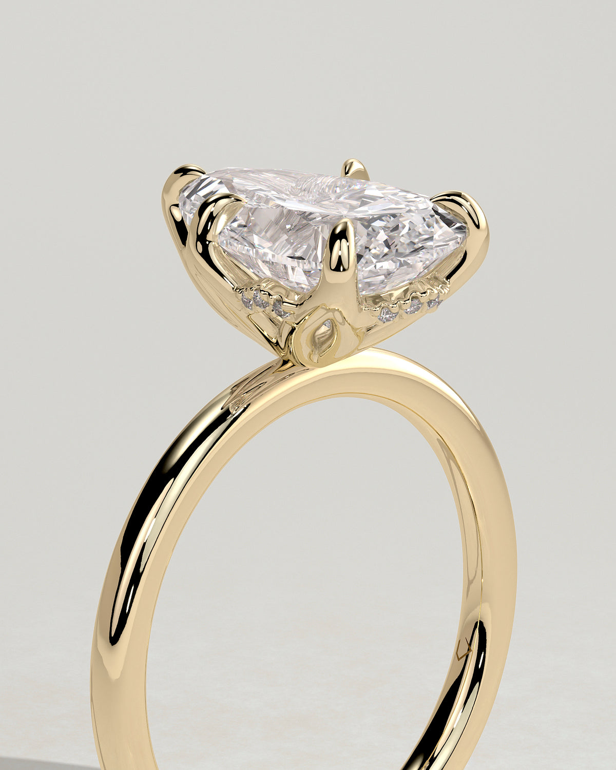 MET 0201 - 3 ct center stone - 18k Yellow Gold source reference - setting detail view