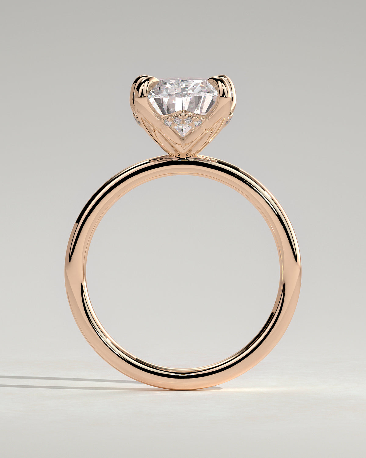 MET 0201 - 4 ct center stone - 18k Rose Gold source reference - setting detail view