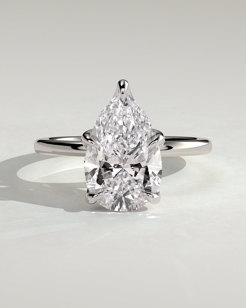 MET 0201 - 4 ct center stone - 18k White Gold source reference - front view