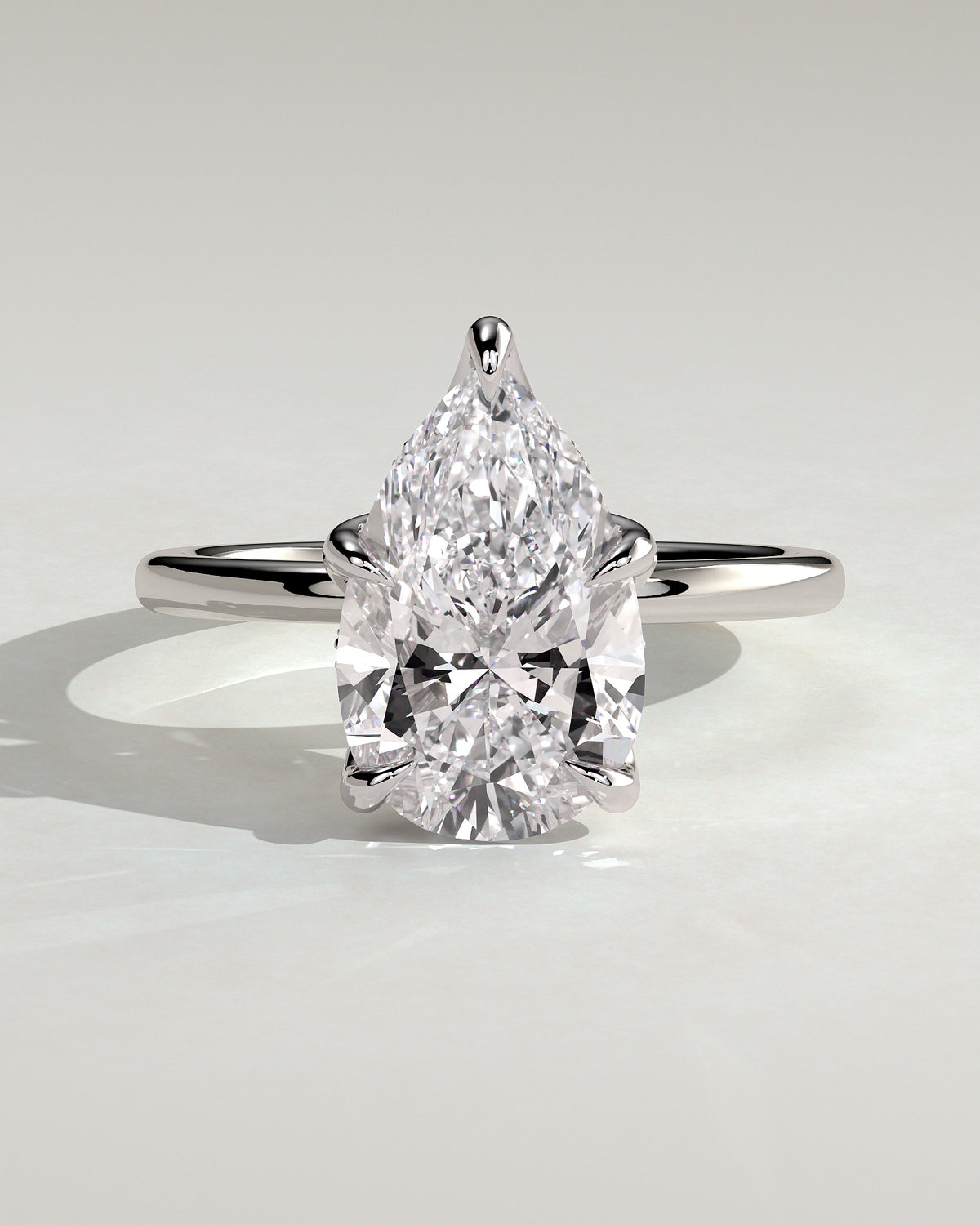 MET 0201 - 4 ct center stone - 18k White Gold source reference - front view