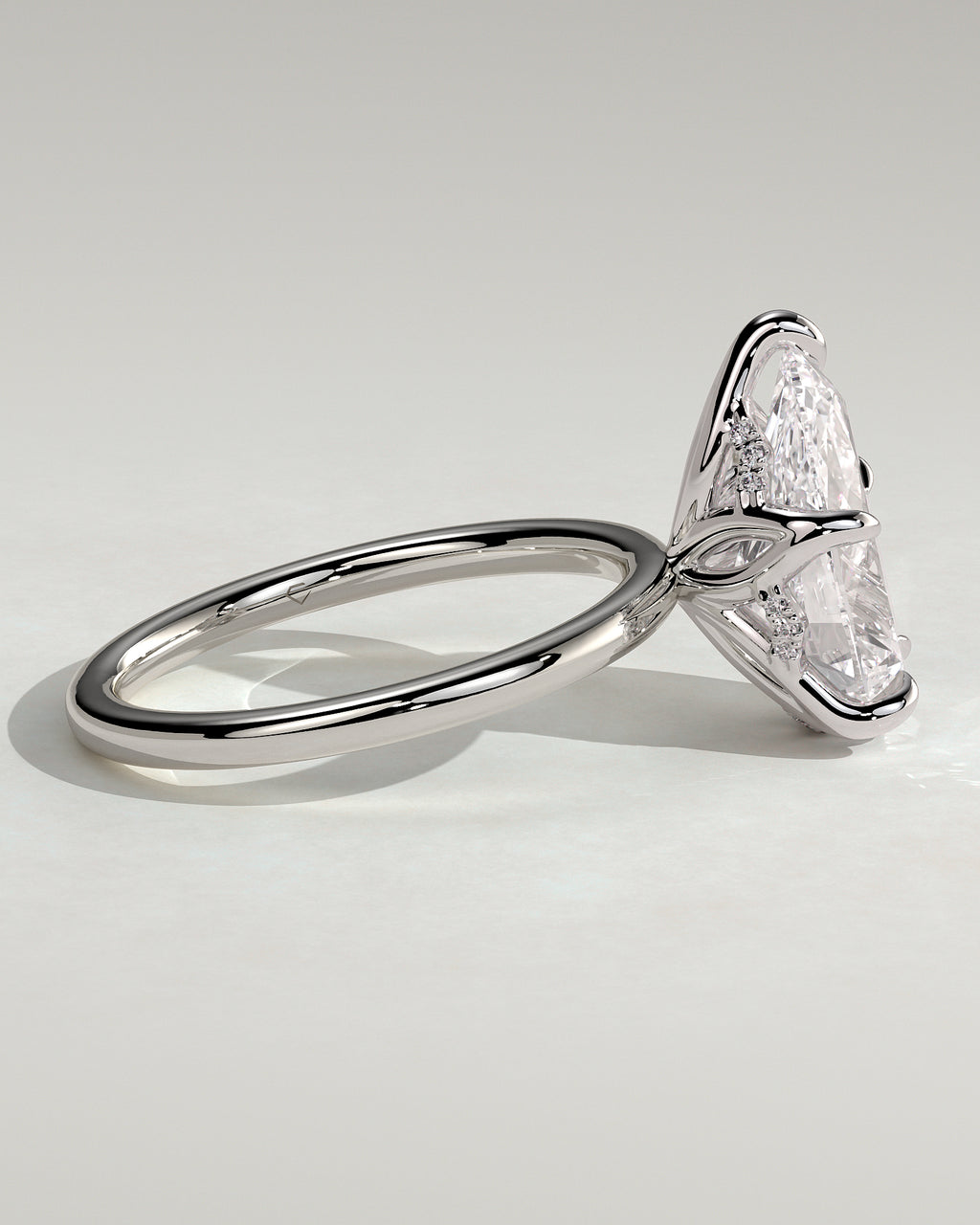 MET 0201 - 4 ct center stone - 18k White Gold source reference - setting detail view