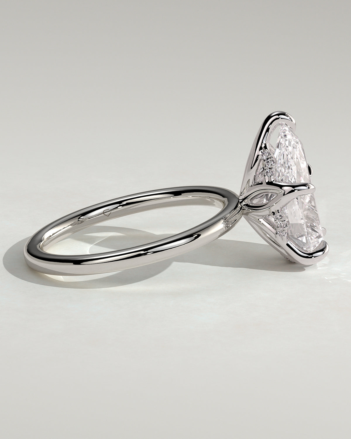MET 0201 - 4 ct center stone - 18k White Gold source reference - setting detail view