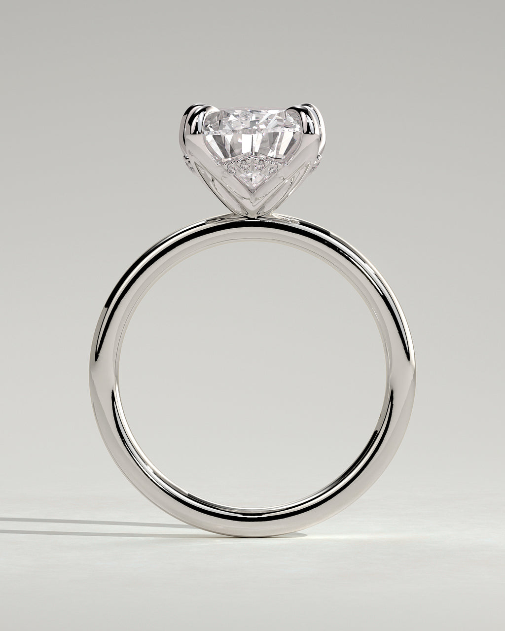 MET 0201 - 4 ct center stone - 18k White Gold source reference - setting detail view
