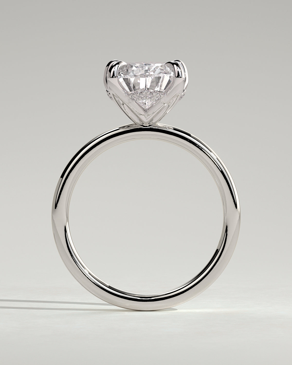 MET 0201 - 4 ct center stone - 18k White Gold source reference - setting detail view