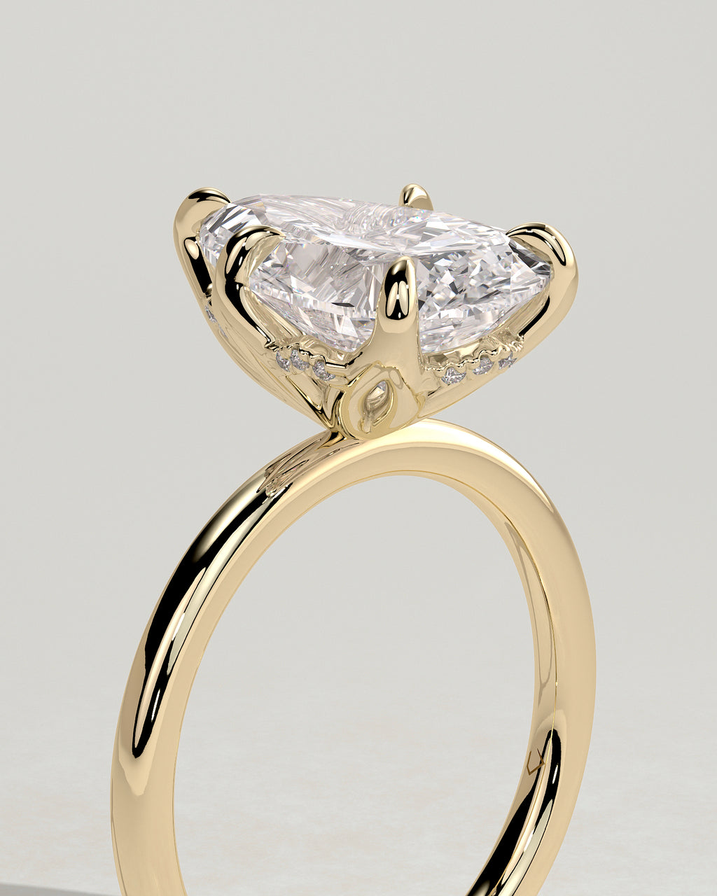 MET 0201 - 4 ct center stone - 18k Yellow Gold source reference - setting detail view
