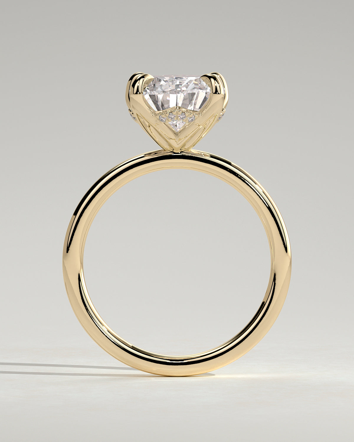 MET 0201 - 4 ct center stone - 18k Yellow Gold source reference - setting detail view