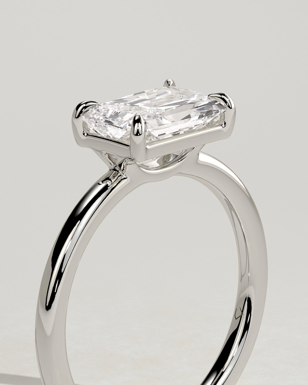 MET 0203 - 2 ct center stone - 18k White Gold source reference - setting detail view