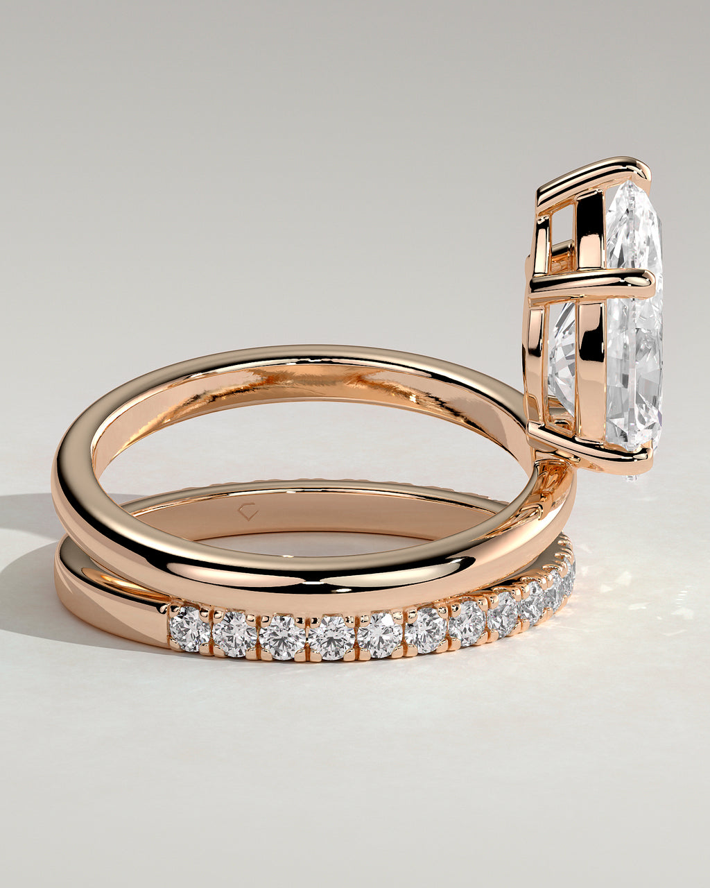 MET 0204 - 2 ct center stone - 18k Rose Gold source reference - setting detail view
