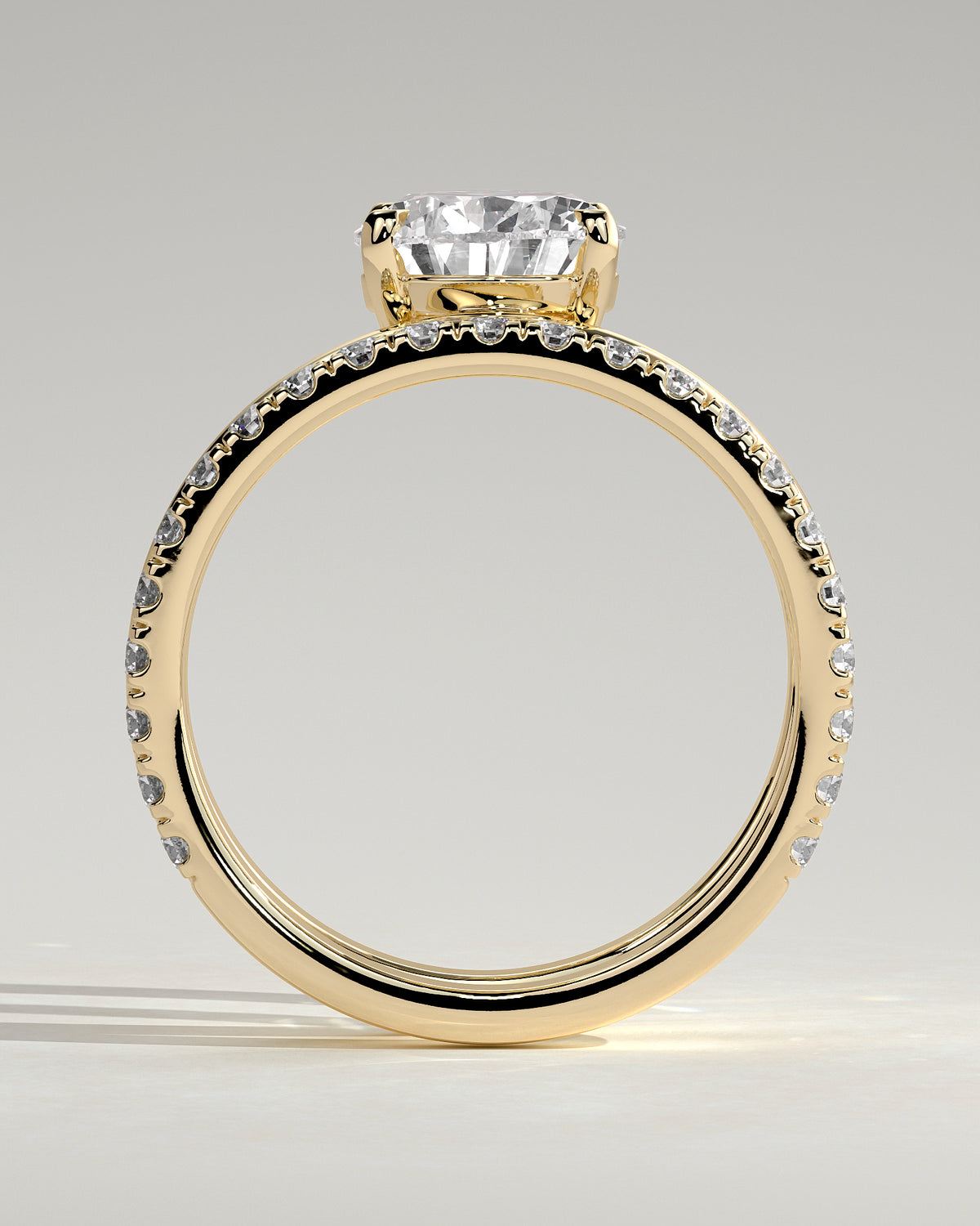 MET 0204 - 2 ct center stone - 18k Yellow Gold source reference - setting detail view