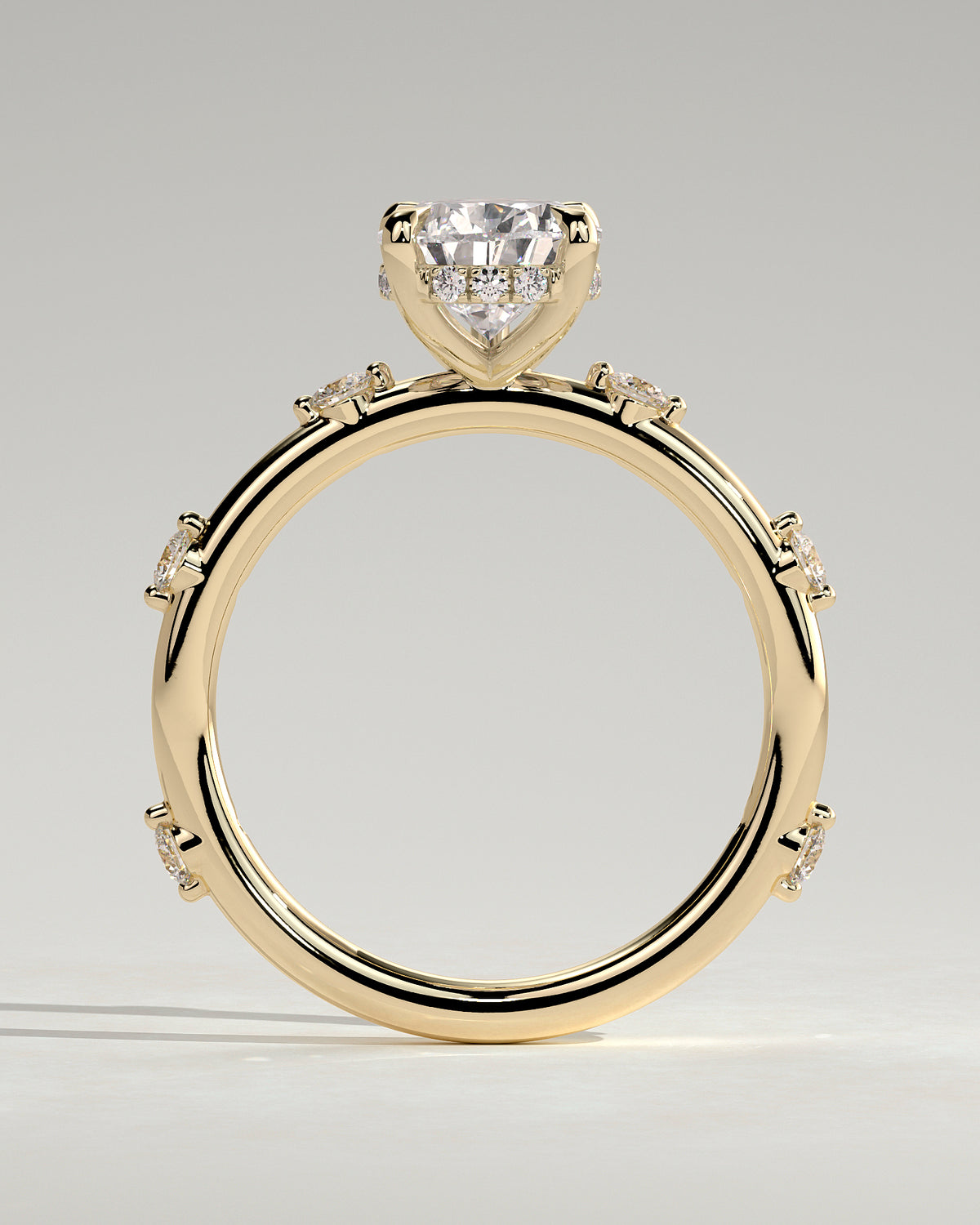 MET 0208 - 2 ct center stone - 18k Yellow Gold source reference - setting detail view