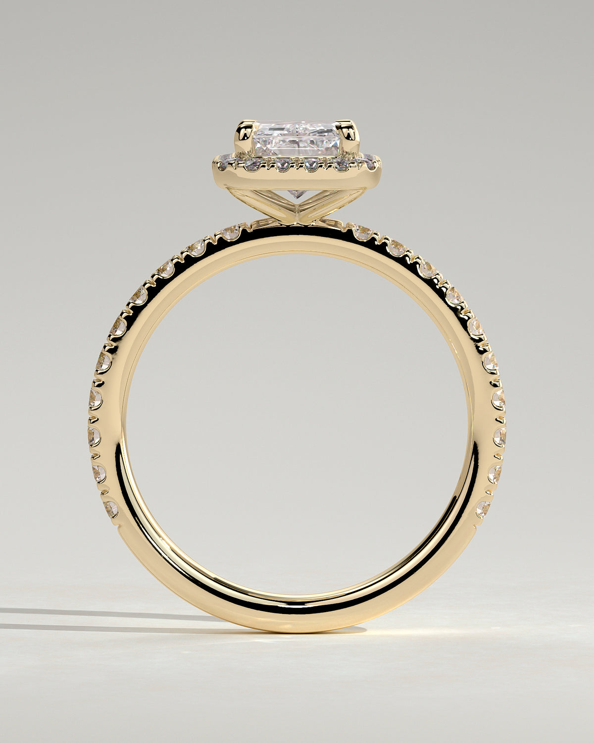 MET 0216 - 2 ct center stone - 18k Yellow Gold source reference - setting detail view