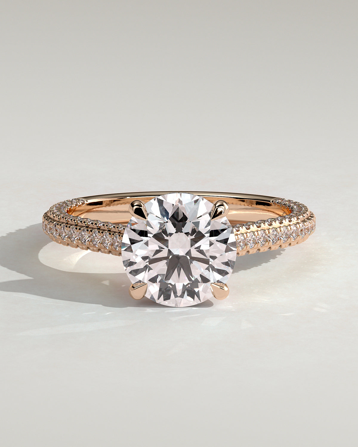 MET 0217 - 2 ct center stone - 18k Rose Gold source reference - front view