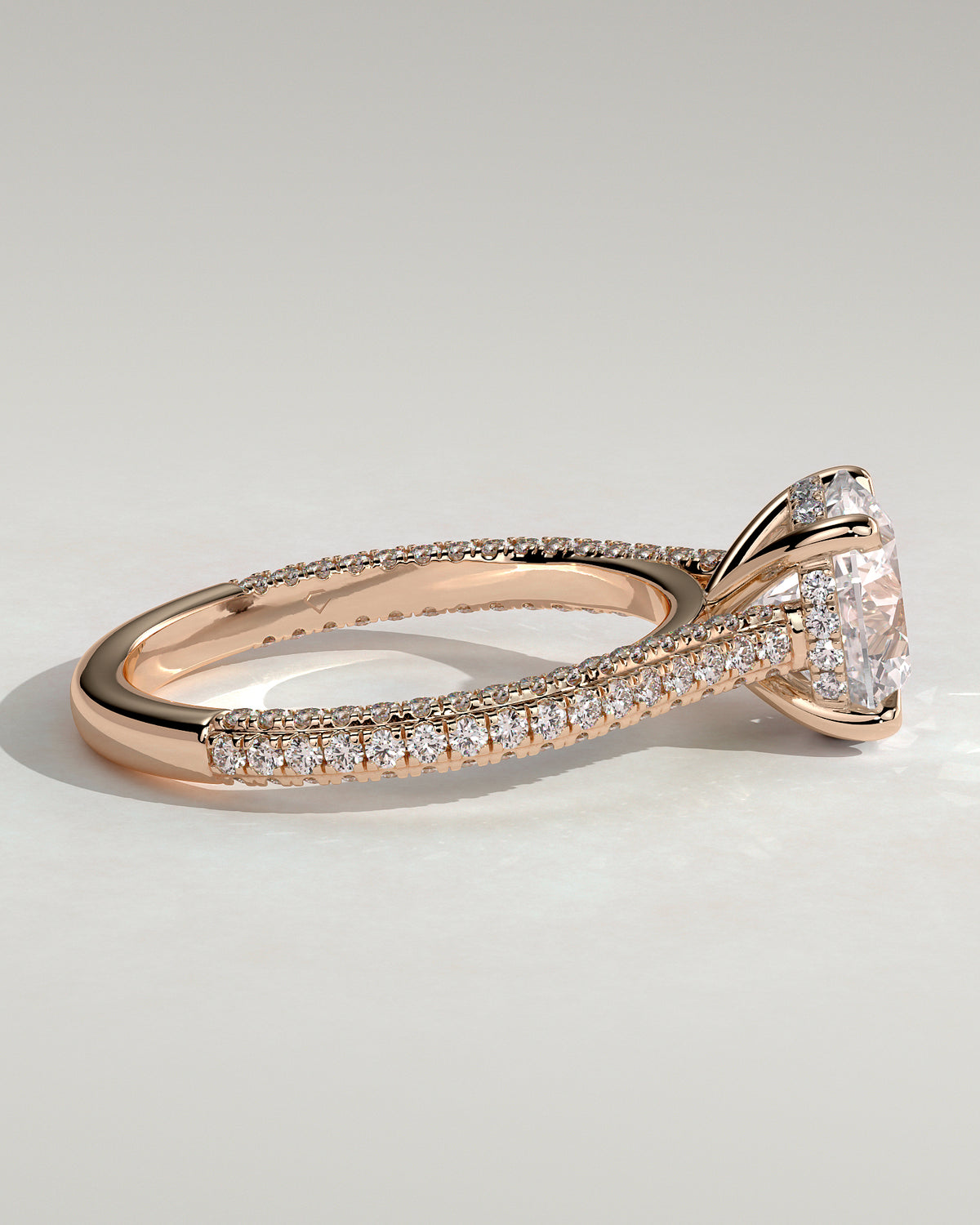 MET 0217 - 2 ct center stone - 18k Rose Gold source reference - setting detail view