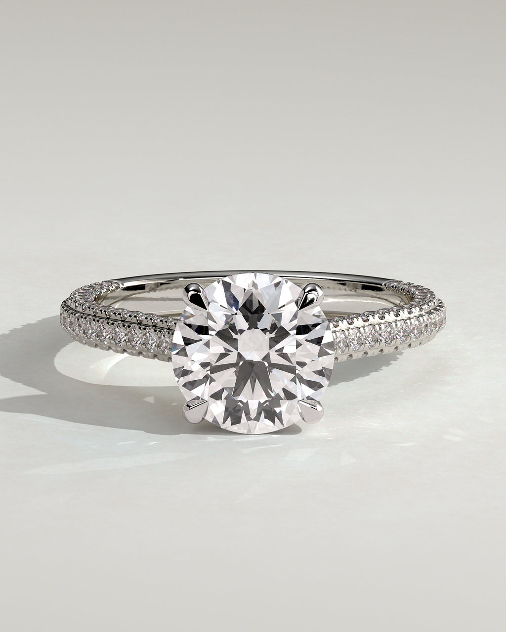 MET 0217 - 2 ct center stone - 18k White Gold source reference - front view