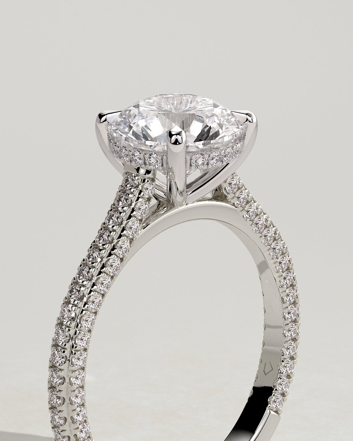 MET 0217 - 2 ct center stone - 18k White Gold source reference - setting detail view