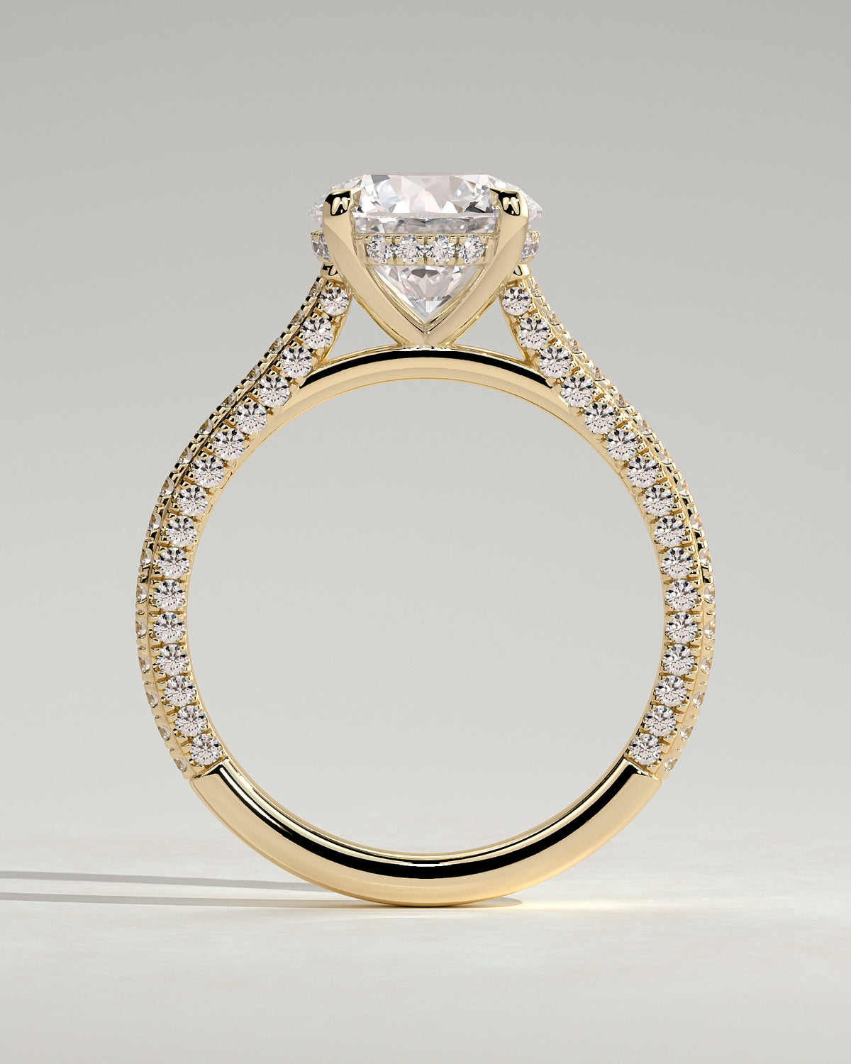 MET 0217 - 2 ct center stone - 18k Yellow Gold source reference - setting detail view