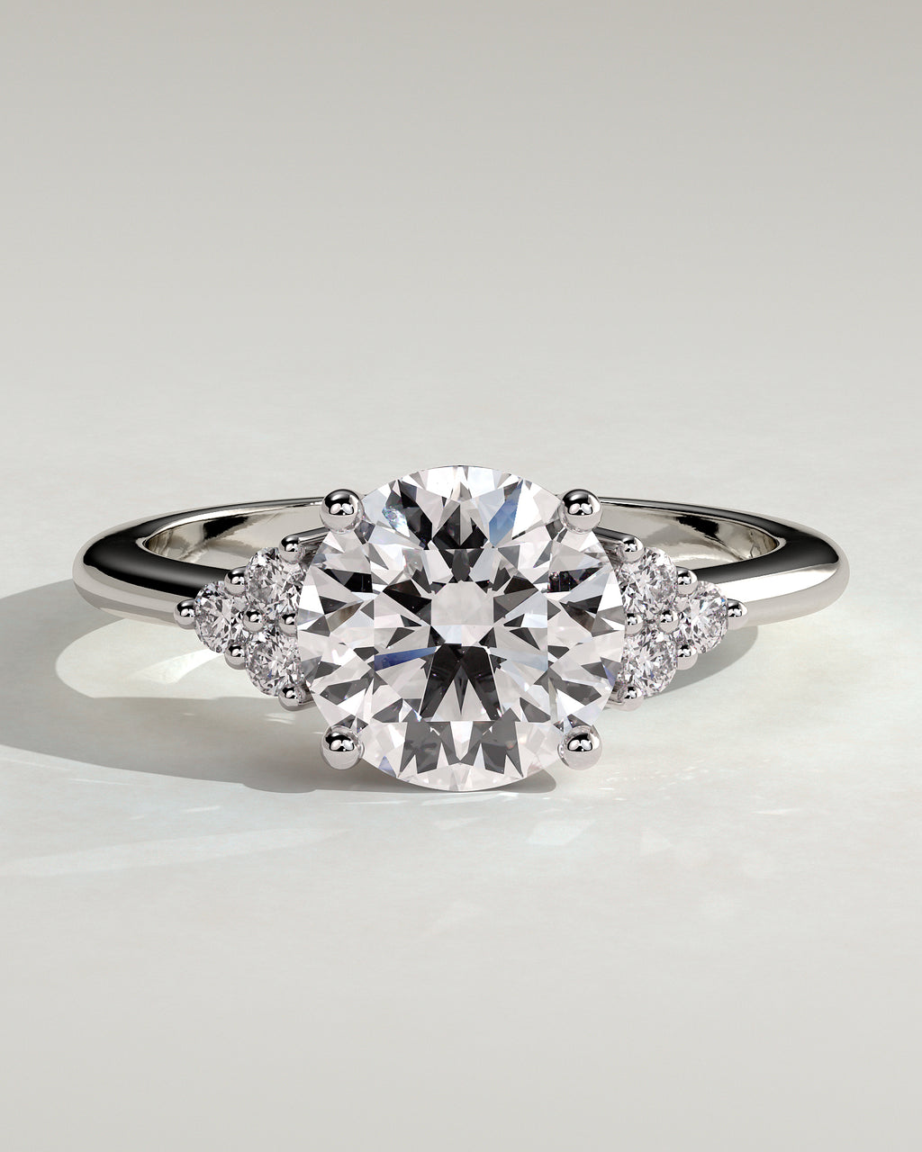 MET 0224 - 2 ct center stone - 18k White Gold source reference - front view