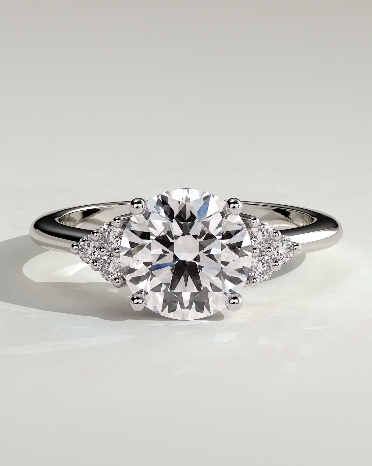 MET 0224 - 2 ct center stone - 18k White Gold source reference - front view