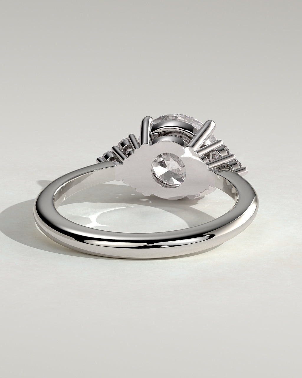 MET 0224 - 2 ct center stone - 18k White Gold source reference - setting detail view