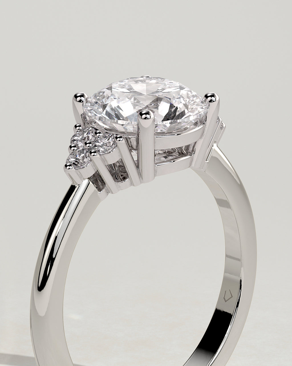 MET 0224 - 2 ct center stone - 18k White Gold source reference - setting detail view