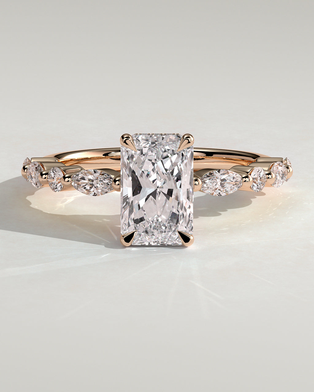MET 0234 - 2 ct center stone - 18k Rose Gold source reference - front view