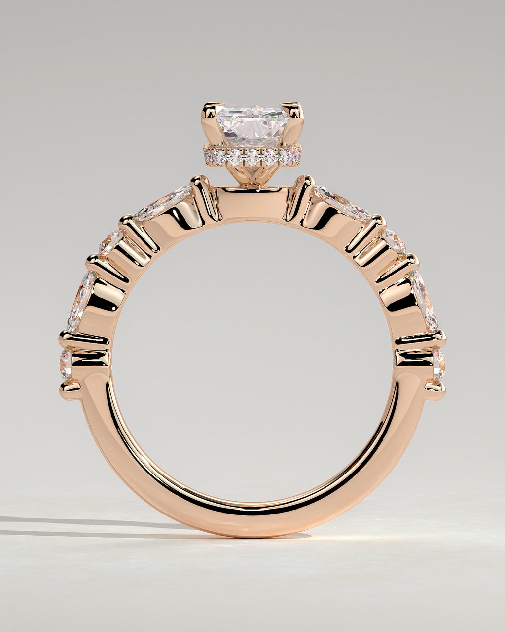 MET 0234 - 2 ct center stone - 18k Rose Gold source reference - setting detail view