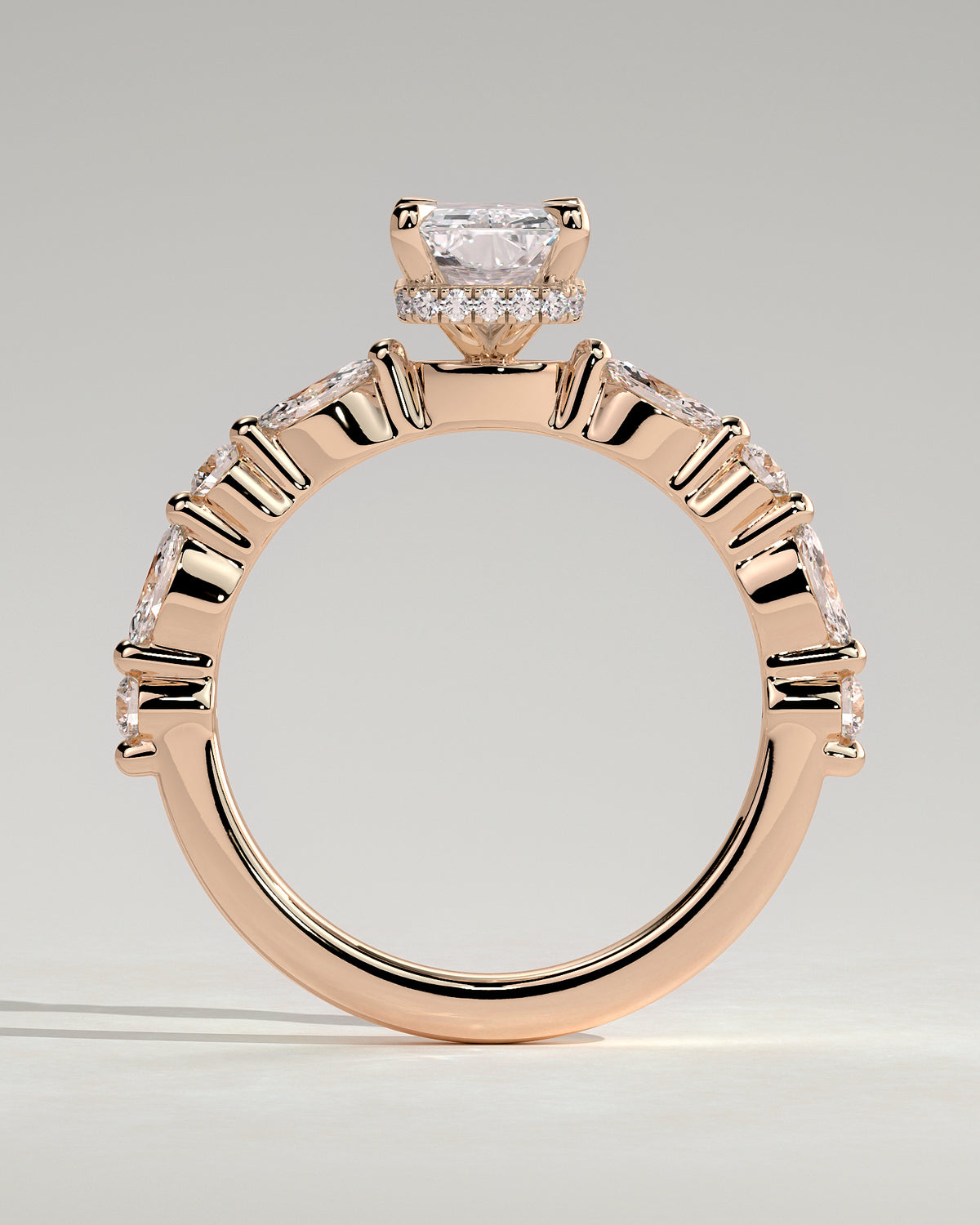 MET 0234 - 2 ct center stone - 18k Rose Gold source reference - setting detail view