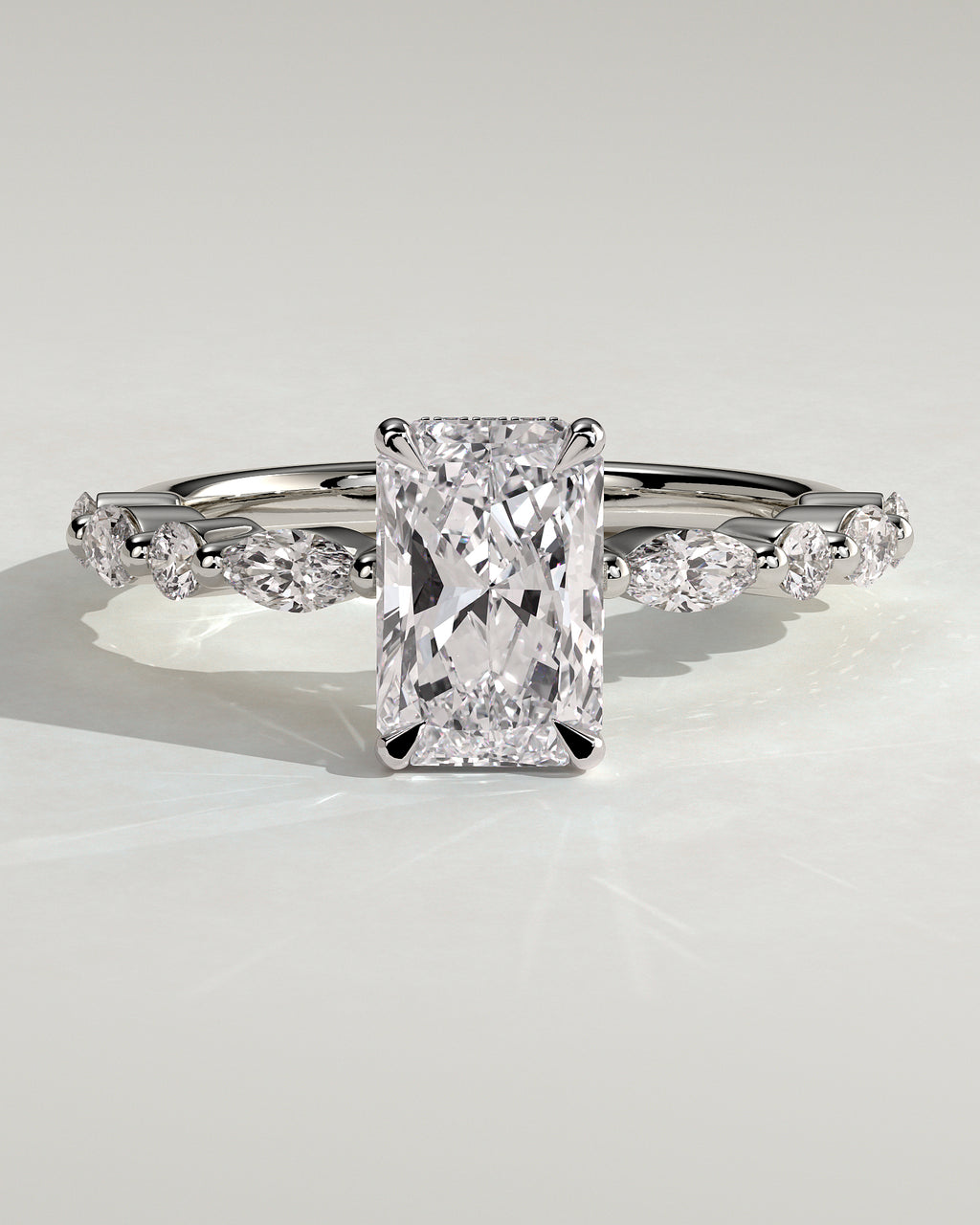 MET 0234 - 2 ct center stone - 18k White Gold source reference - front view
