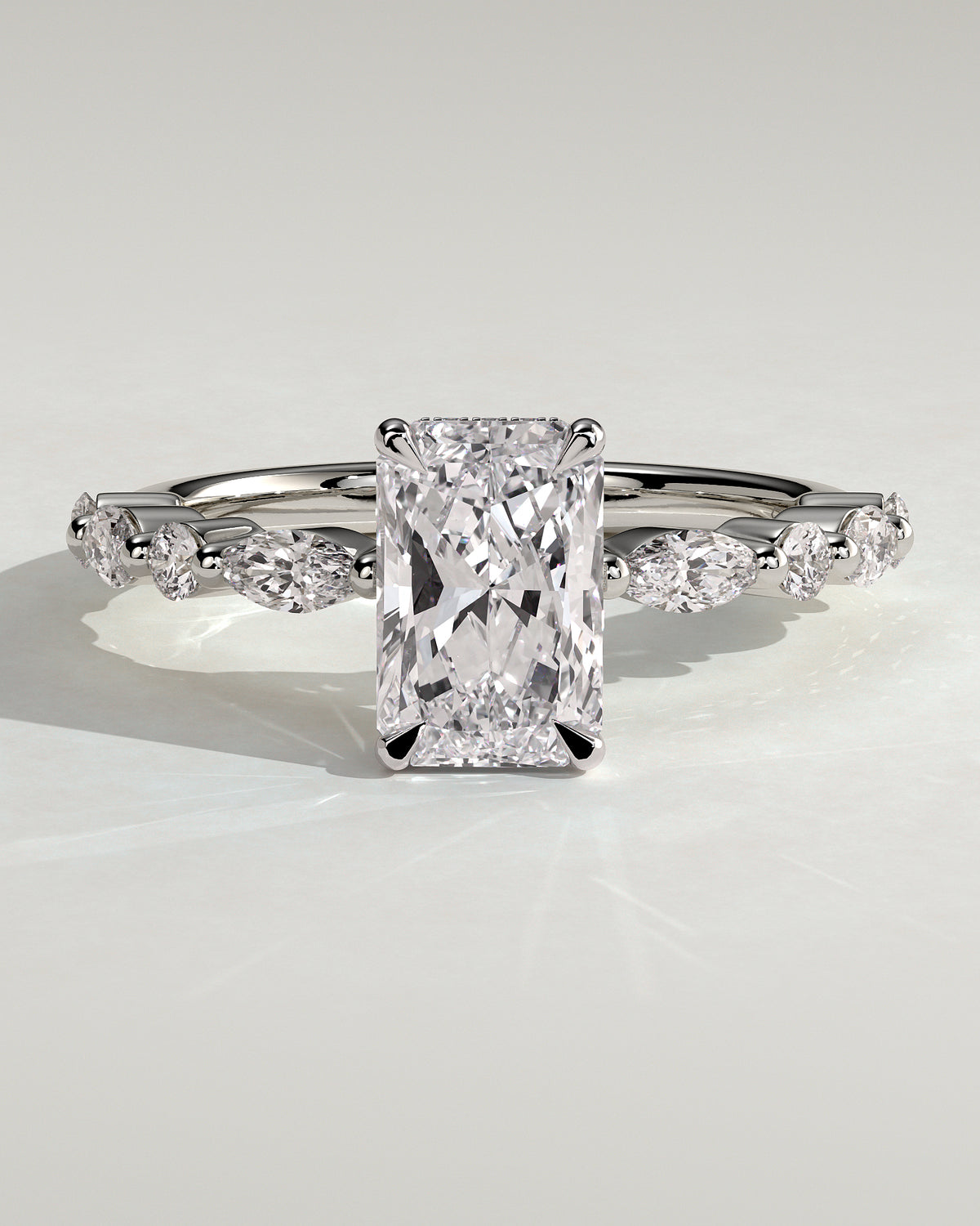 MET 0234 - 2 ct center stone - 18k White Gold source reference - front view
