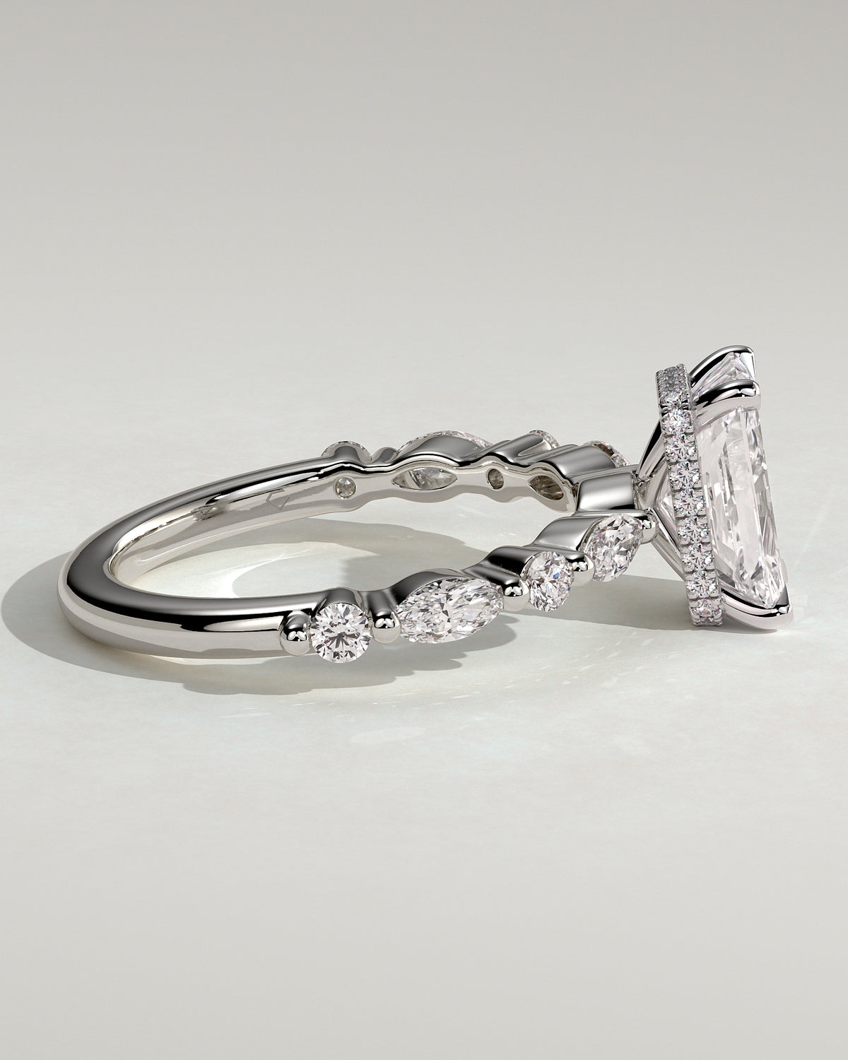 MET 0234 - 2 ct center stone - 18k White Gold source reference - setting detail view