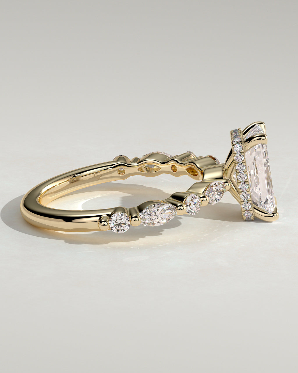 MET 0234 - 2 ct center stone - 18k Yellow Gold source reference - setting detail view