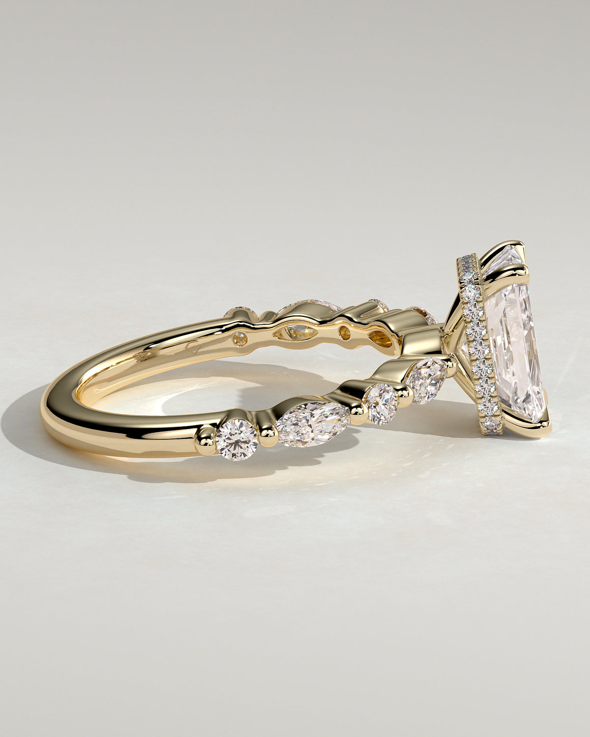 MET 0234 - 2 ct center stone - 18k Yellow Gold source reference - setting detail view