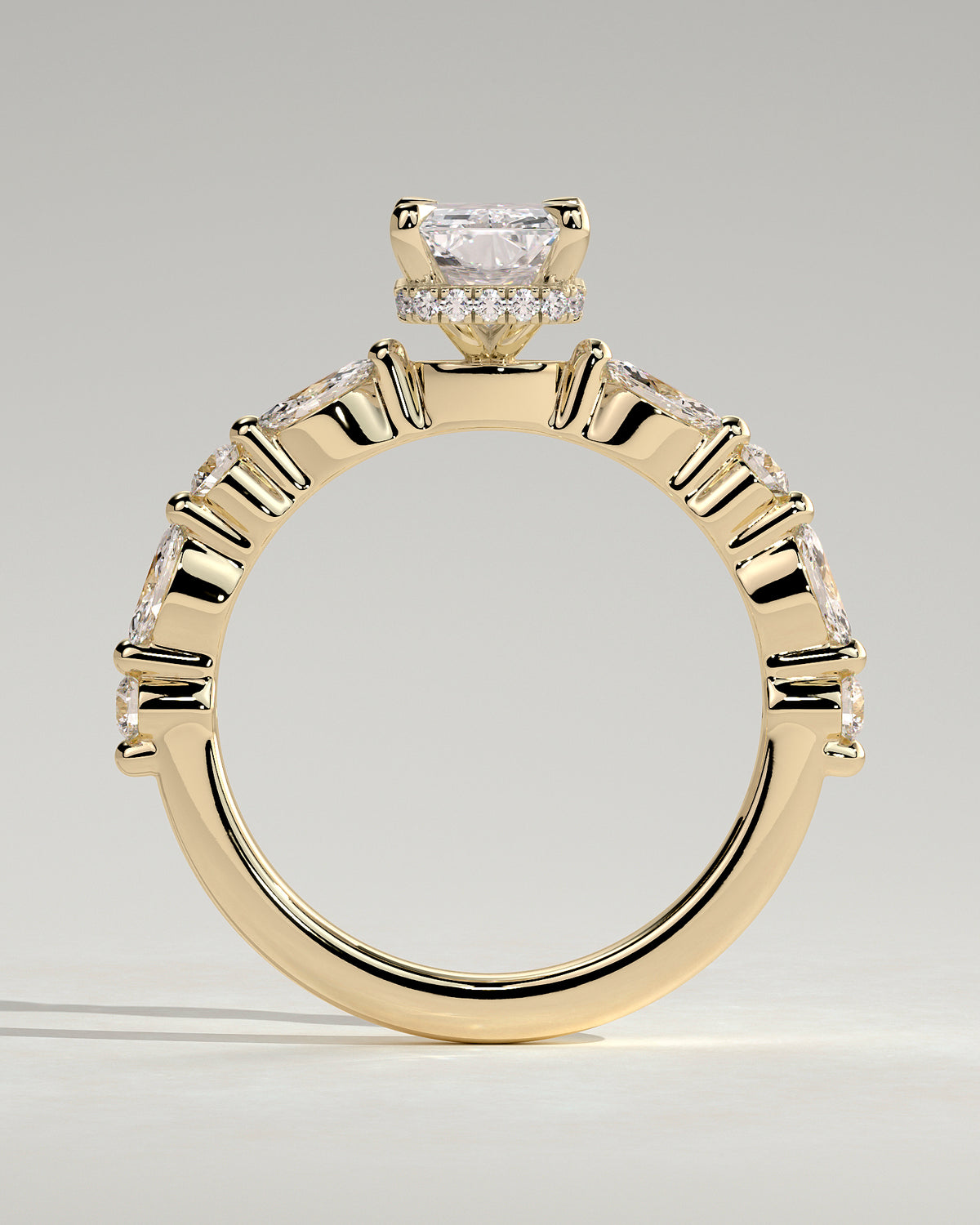 MET 0234 - 2 ct center stone - 18k Yellow Gold source reference - setting detail view