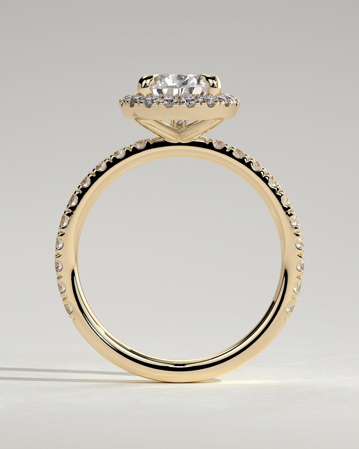 MET 0235 - 2 ct center stone - 18k Yellow Gold source reference - setting detail view